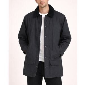 Five Four Men's Black Lightweight Shirt Jacket with Black Collar